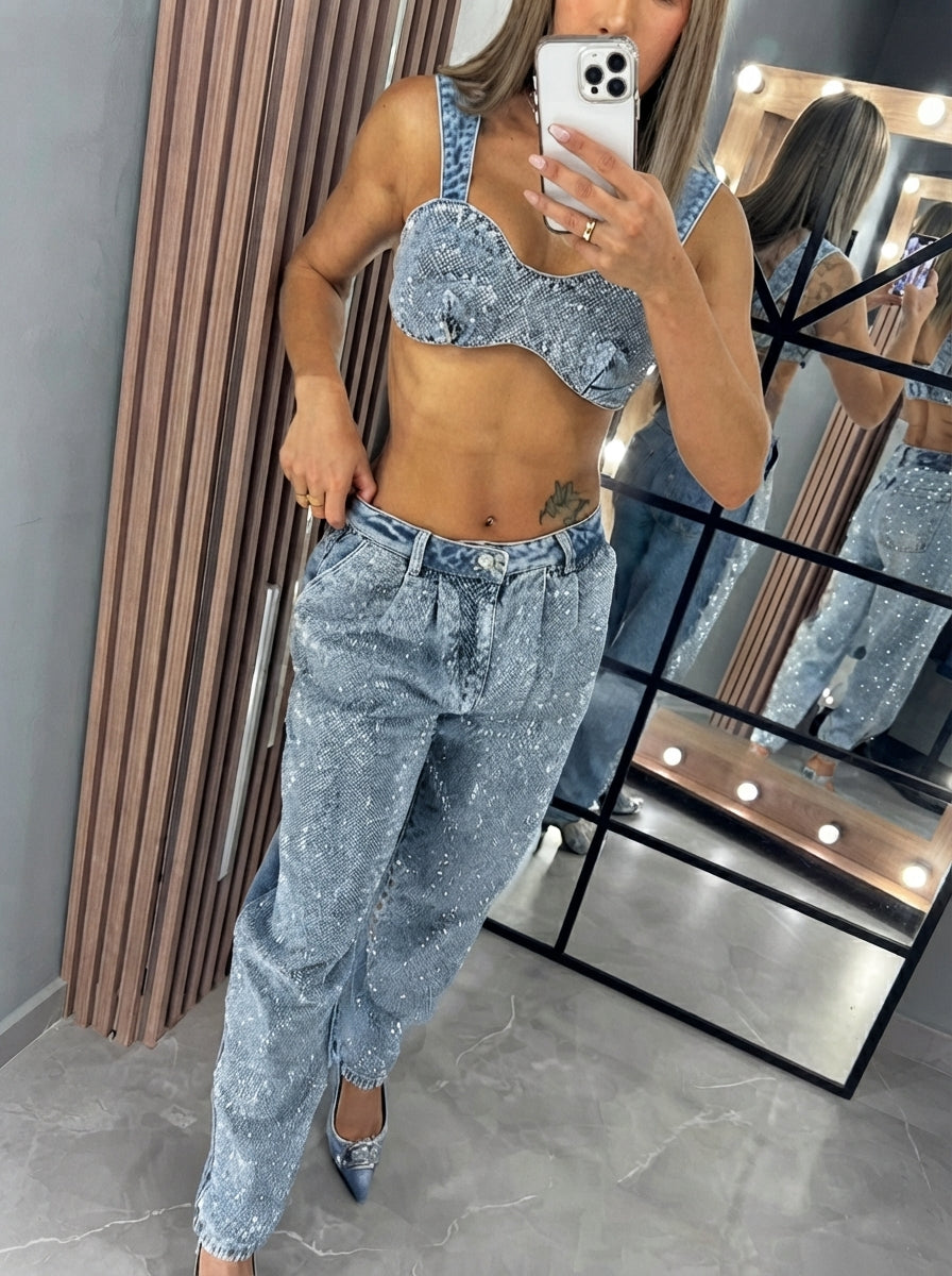 Ensemble Jean à Strass