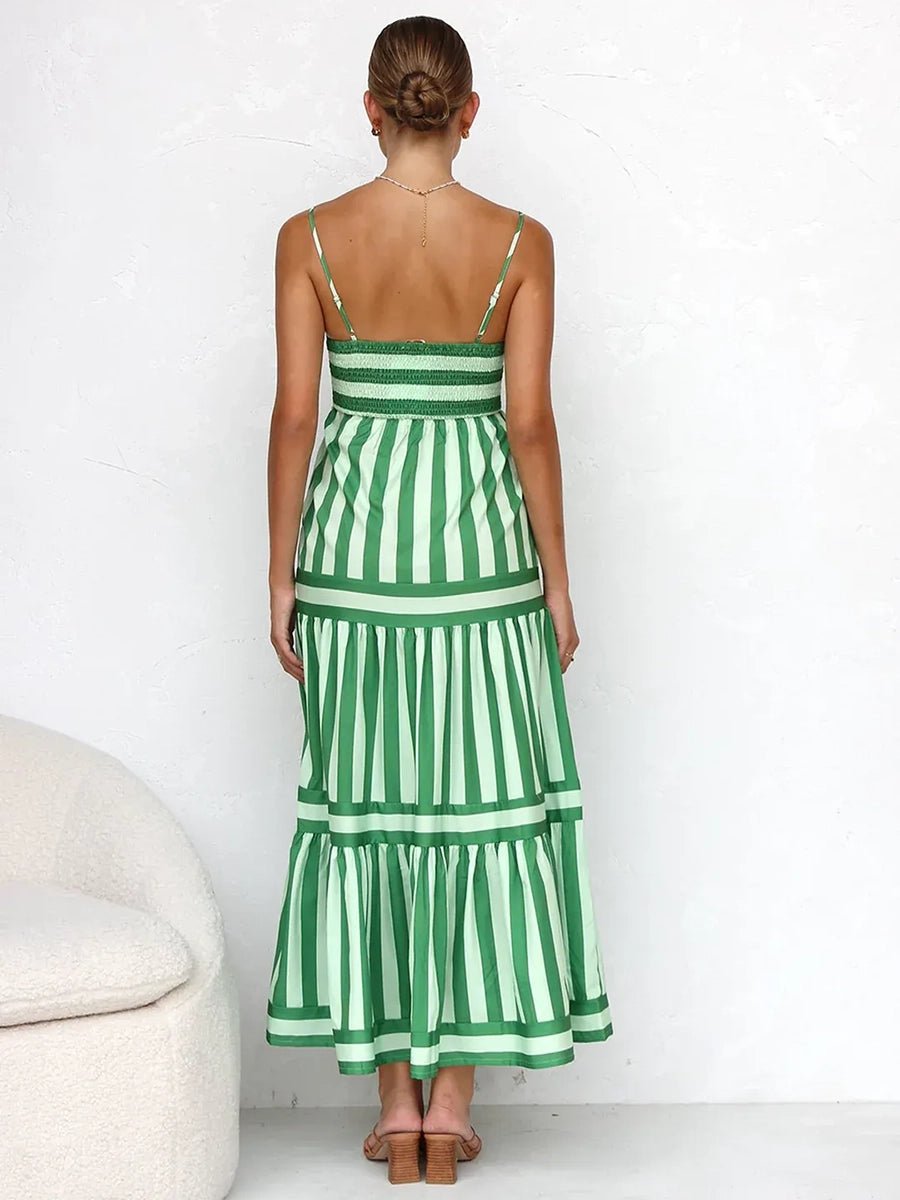 Robe Longue Rayée Élégante