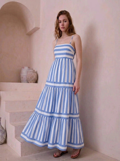 Robe Longue Rayée Élégante