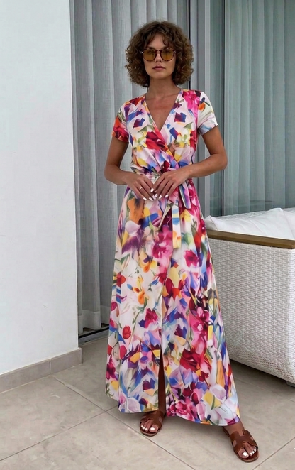 Robe Portefeuille Fleurie