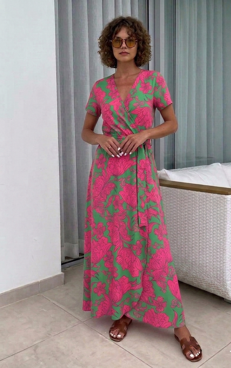 Robe Portefeuille Fleurie