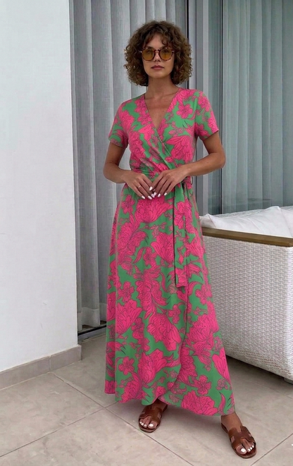 Robe Portefeuille Fleurie