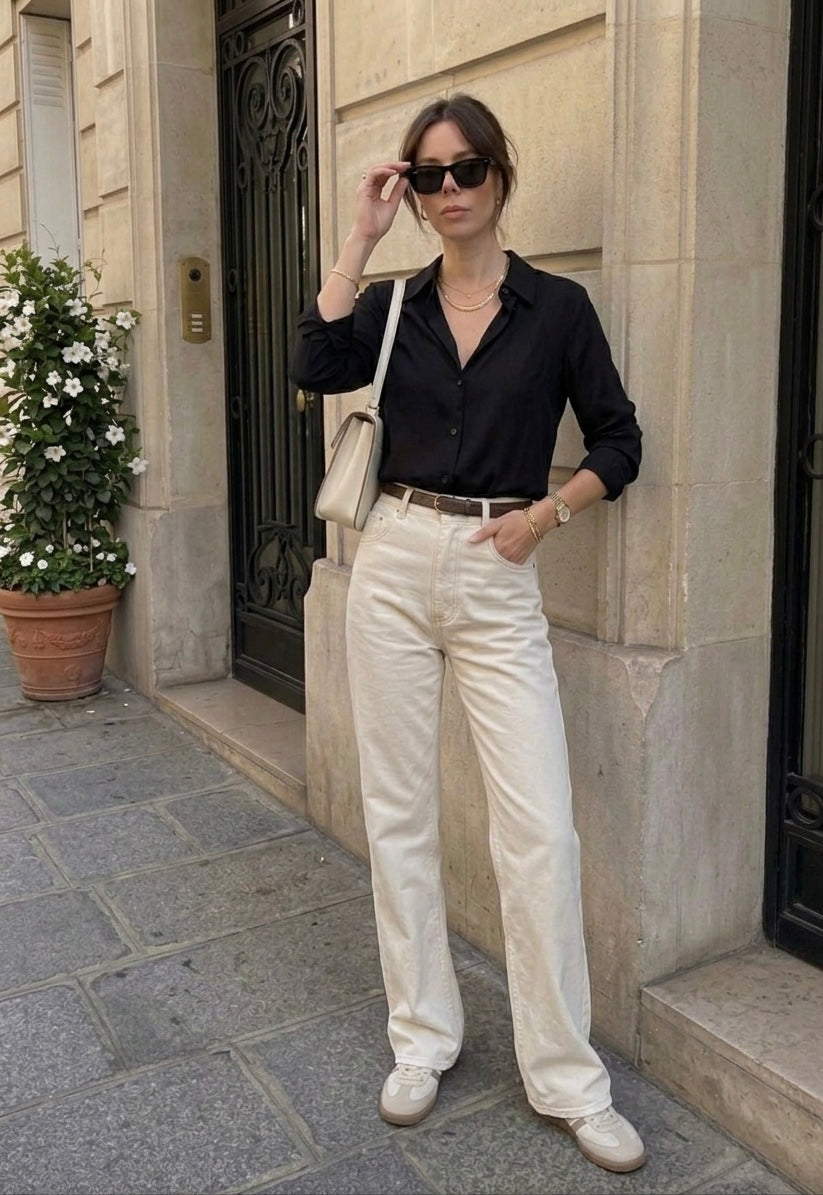 Pantalon Gris Taille Haute