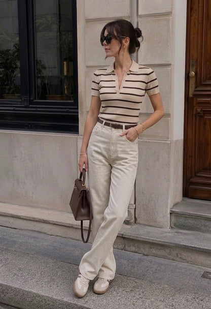 Pantalon Gris Taille Haute