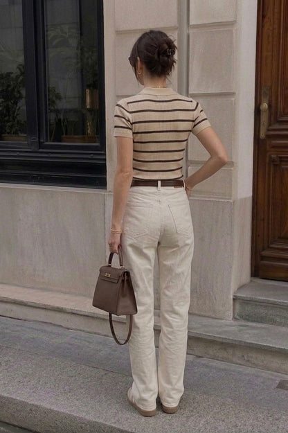 Pantalon Gris Taille Haute