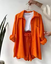 Ensemble Chemise et Short en Mousseline pour un Style Estival Décontracté et Chic