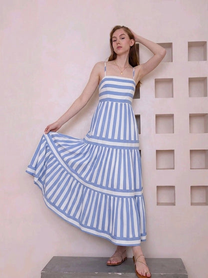 Robe Longue Rayée Élégante